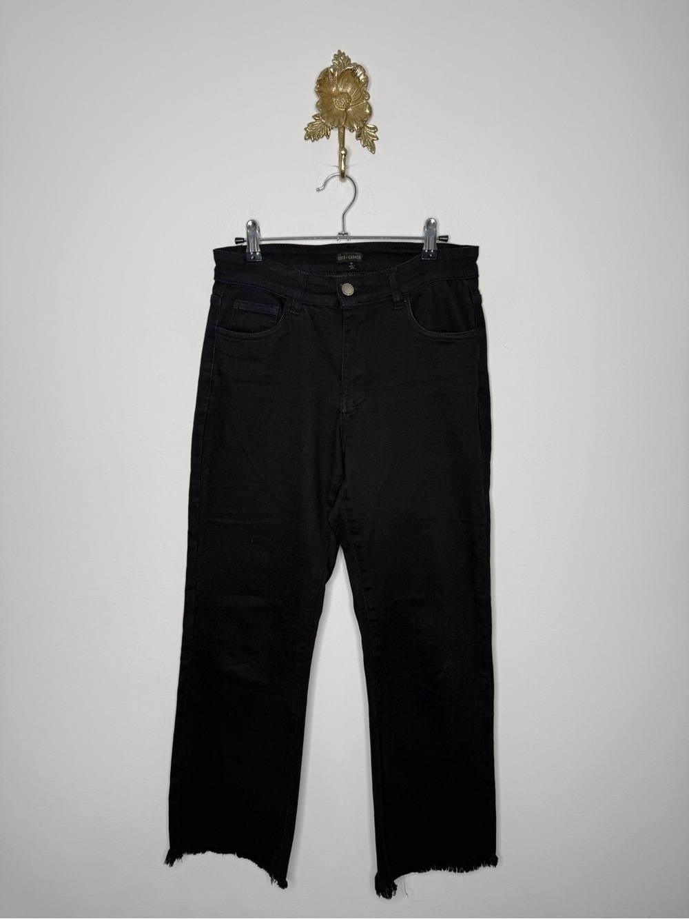 Coco + Carmen Raw Hem Black Jeans M